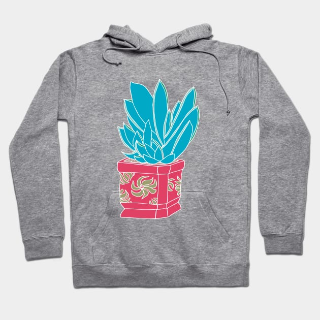 Succulent in red ceramic Hoodie by Flyingrabbit